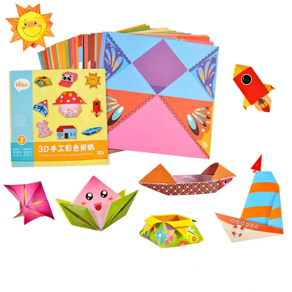 54 Pages Cartoon Animal Origami Handcraft Paper Art Learning Educational Toys for Children