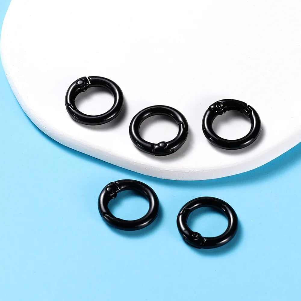 5Pcs/Lot 21 Colors Metal O Ring Spring Clasp Metal O Ring Spring ClaspKeychain Clips Hook Dog Chain DIY Jewelry Buckle Connector