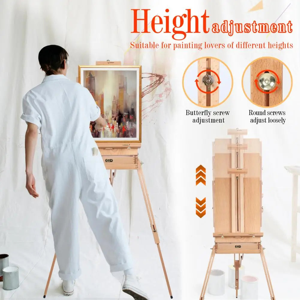 Wooden French Sketchbox Easel Artist Portable Drawing Sketching Board With Drawer Studio Field Sketch Easel For Beginner Adults