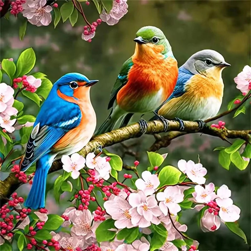 Diamond Painting Bird plum Blossom Animal Picture Of Acrylic Cartoon Diamond Mosaic Flower DIY Craft Supplies Child Hobby