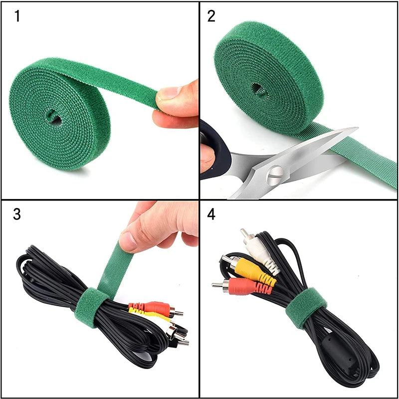 50Meter/Roll Jumbo Vel cro Adhesive Fastener Tape Wrap DIY Reusable Double Side Hook and Loop Cable Tie Wires Management Straps