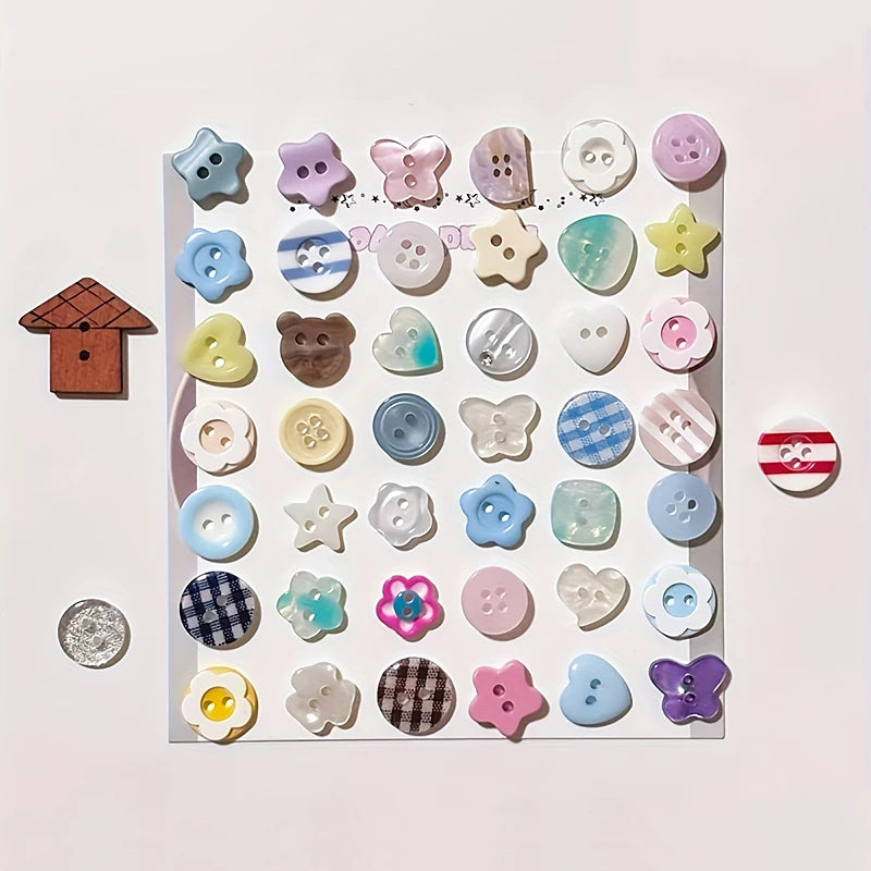 10-100pcs Korean style Cream Color Plastic Buttons Crafts DIY Scrapbooking Cute Sewing Button Apparel Accessories Randomly
