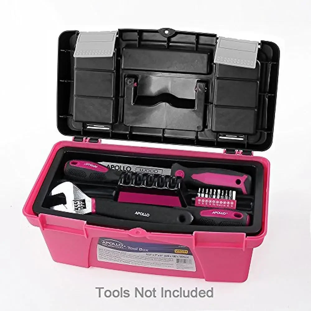 3pc Stackable Tool Boxes Top Compartment Removable Trays Crafts Supplies Pink Ribbon DT5005P Set Case Organize