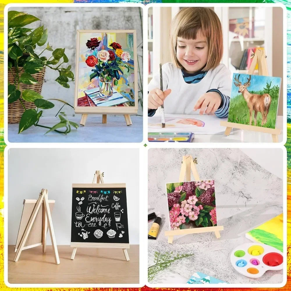 Easels stand for painting canvases, art, and crafts. Tripod, Painting Party Easel, Kids Student Tabletop Easel