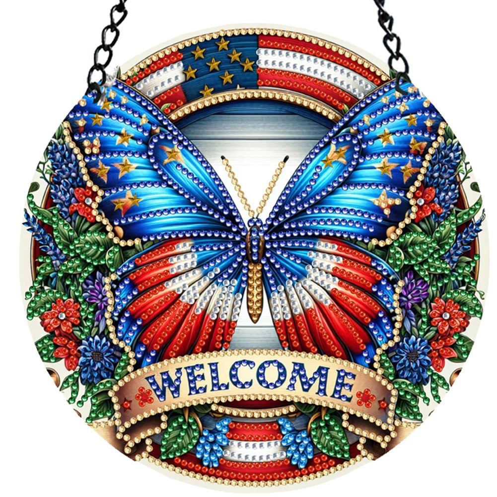 2D/Flat DIY Diamond Art Sun Catcher Rhinestone Diamond Art Window Pendants Diamond Art Pendant Window Hanging Art for Home Decor