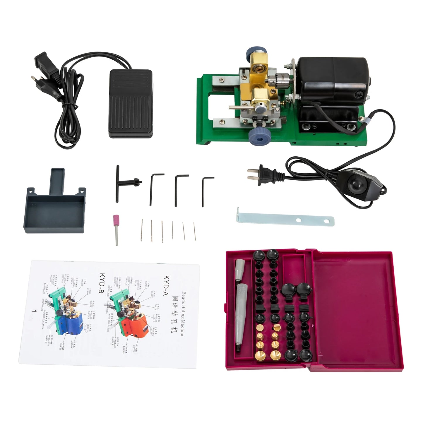 480W Pearl Drilling Machine Set Amber Pearl Driller Shell Coral Drill Tool DIY Machine Green/Black