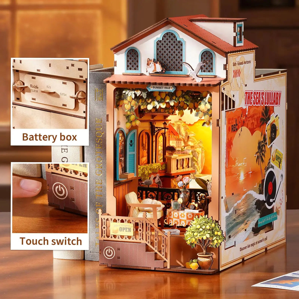 Rolife DIY Rolife  Wooden 3D Puzzle Model Building Kit for Bookshelf Decor Gift for Adult Book Lovers