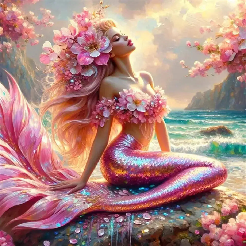 Diamond Painting Woman Portrait New Arrival Seasdie Diamond Mosaic Mermaid Picture Rhinestones Kits Decor For Home,frameless