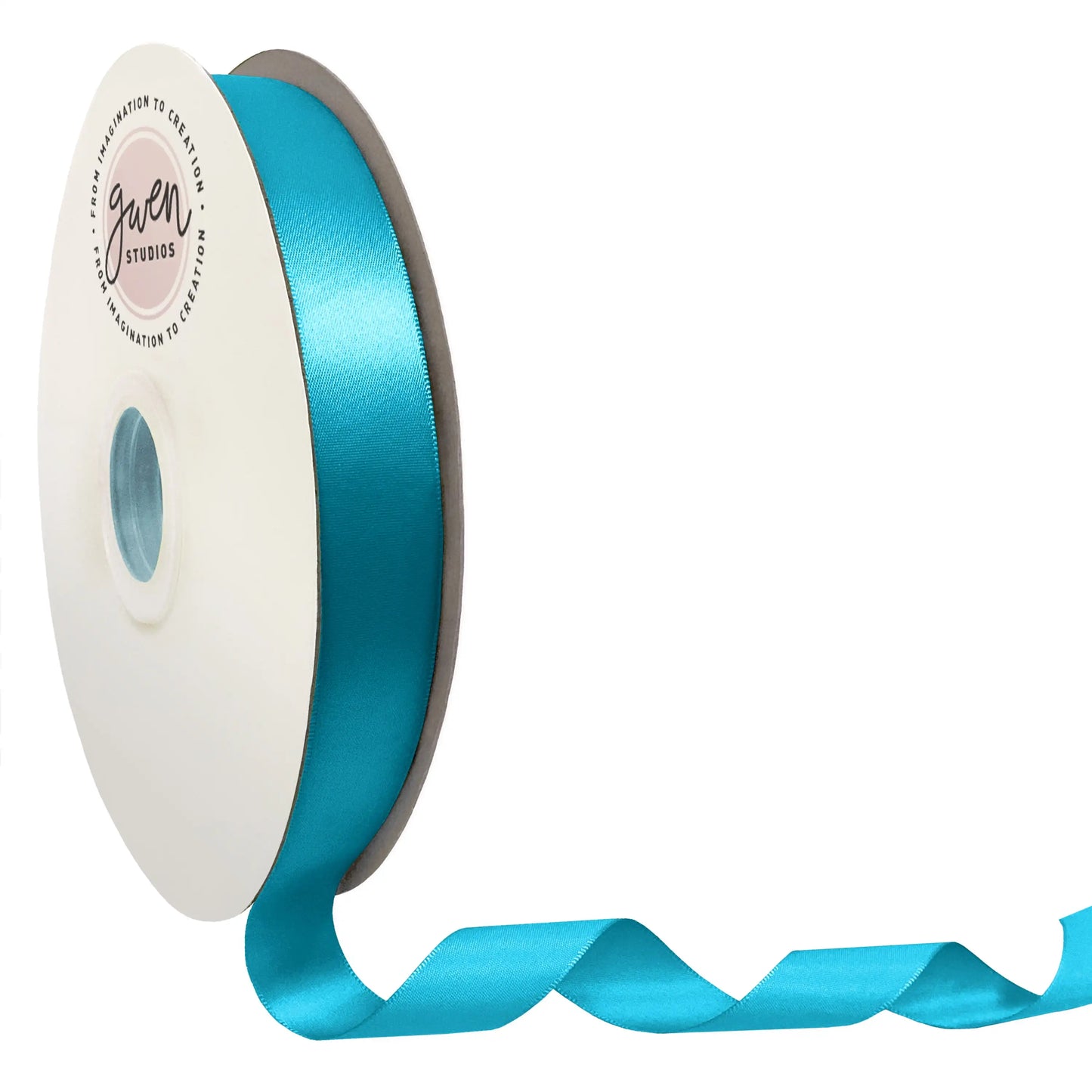 Turquoise Double Faced Satin Ribbon for Crafts, 7/8 X 100 Yards
