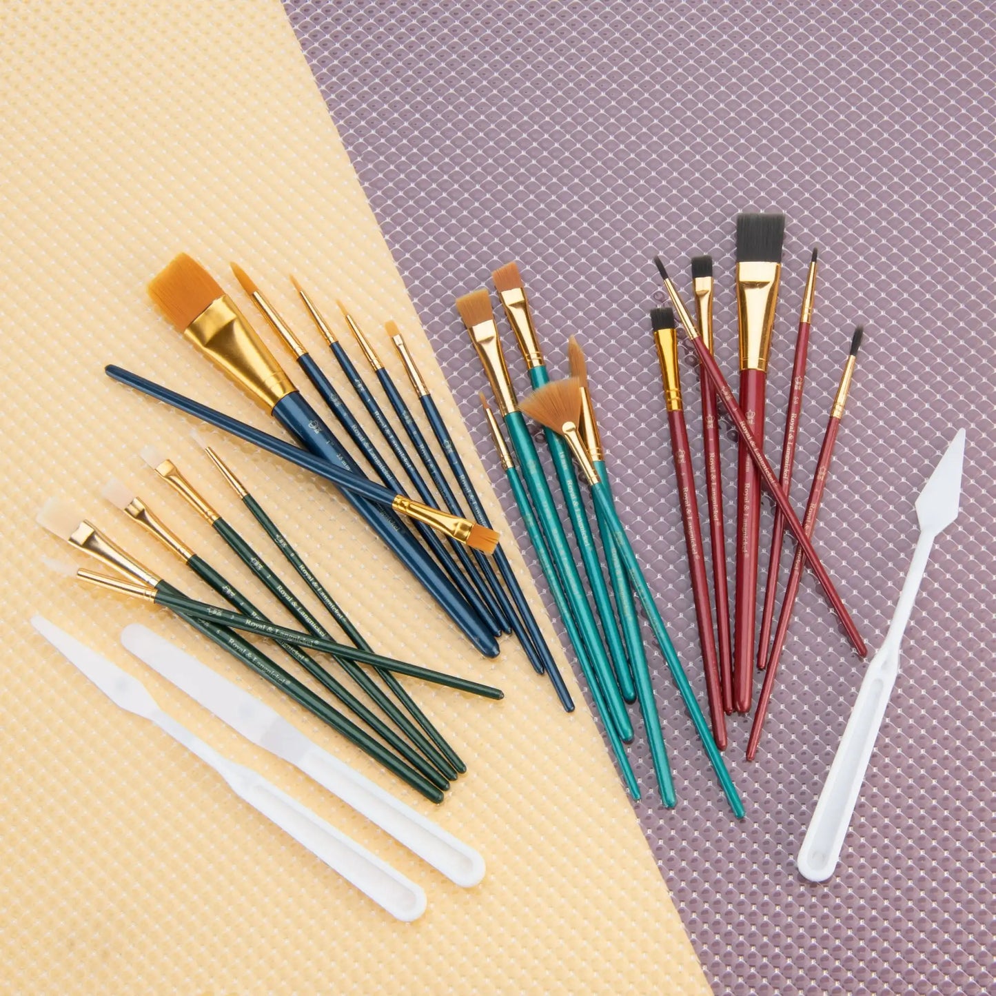 Royal & Langnickel - All Media Variety Taklon Wood Handle Paint Brush Value Pack, 25pc