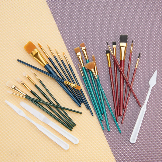 Royal & Langnickel - All Media Variety Taklon Wood Handle Paint Brush Value Pack, 25pc