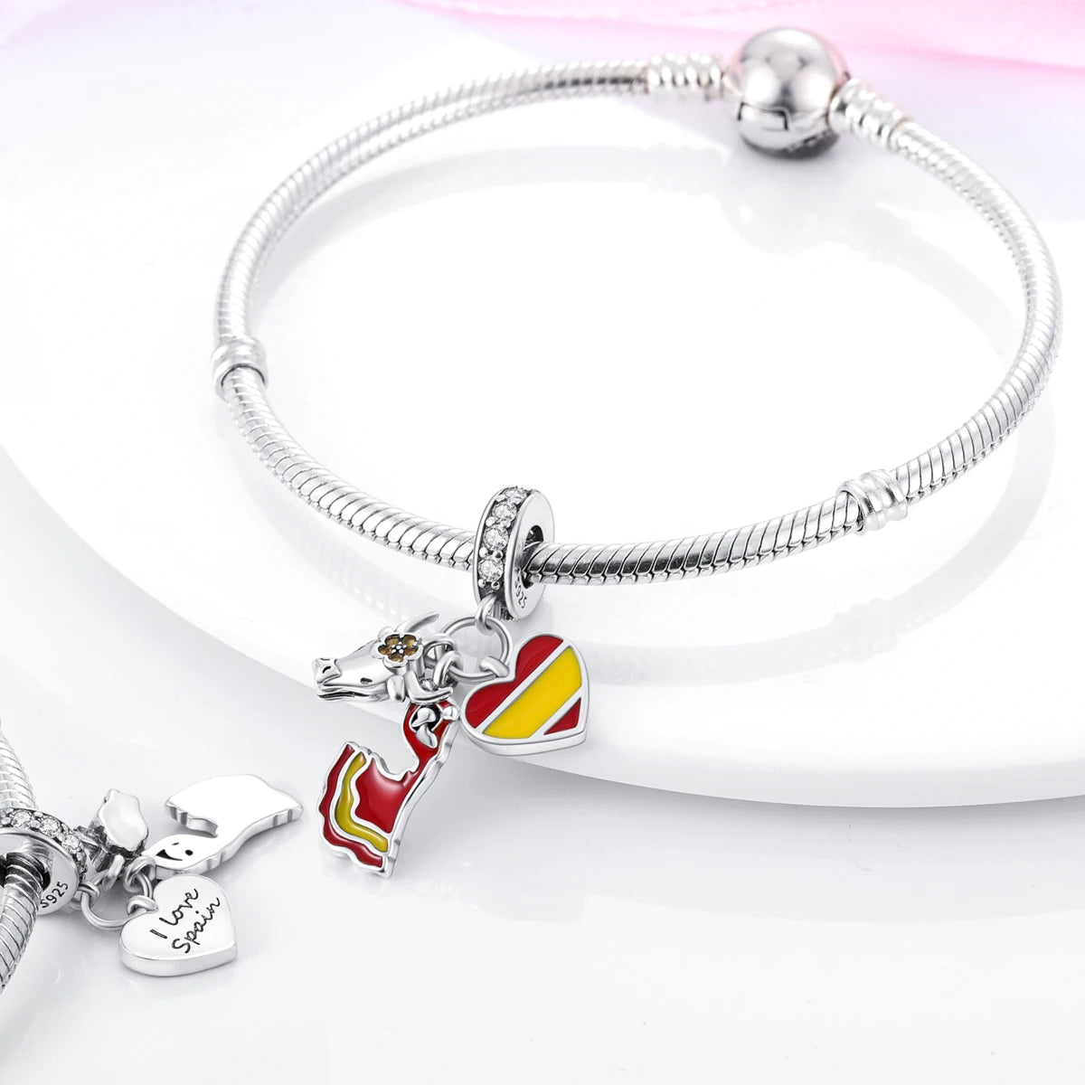 925 Sterling Silver Airplane Luggage Travel Pendants Bracelet Charms Fit Bangle For Women Jewelry Party Beads Gift DIY Accessory
