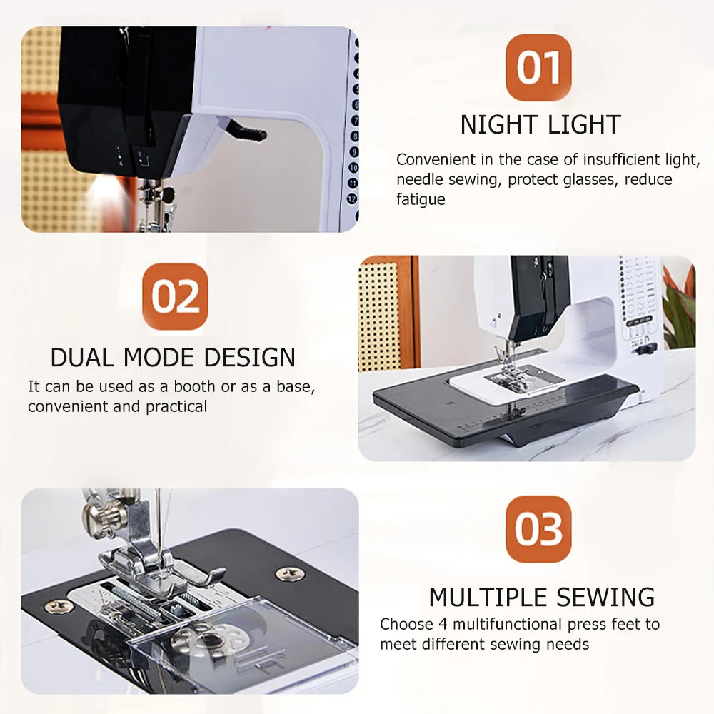 Portable Sewing Machine for Beginners Electric  White