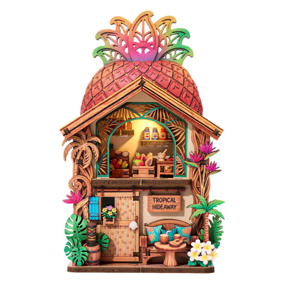 Fridge Magnet DIY Book Nook Kit 3D Puzzle Toy Dollhouse Shop Animal Mini House Furniture Creative Assembly Model Decoration
