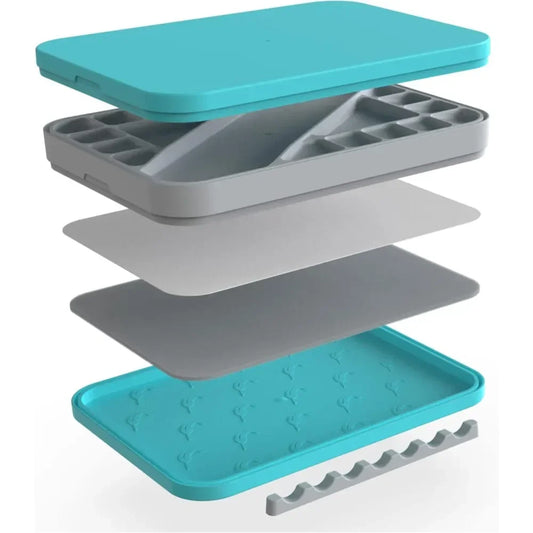 Wet Palette miniature painting kit. Keep the acrylic palette damp with the lid. Watercolor,50pc wet tray paper 2 sponge