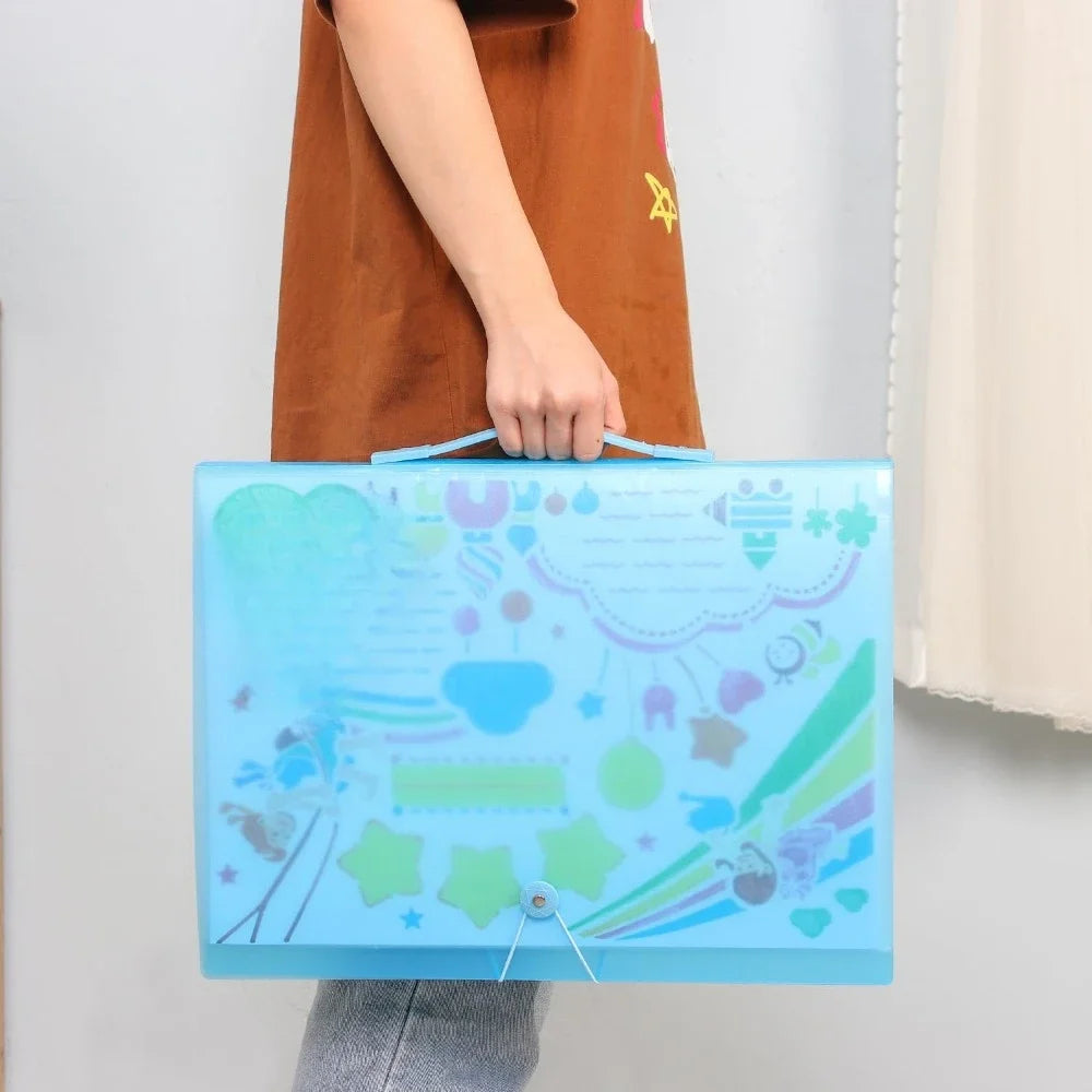 Art Portfolio Folder with Handle and Clear Sleeves 60 Pockets Display 120 Pages Plastic Painting Presentation Storage