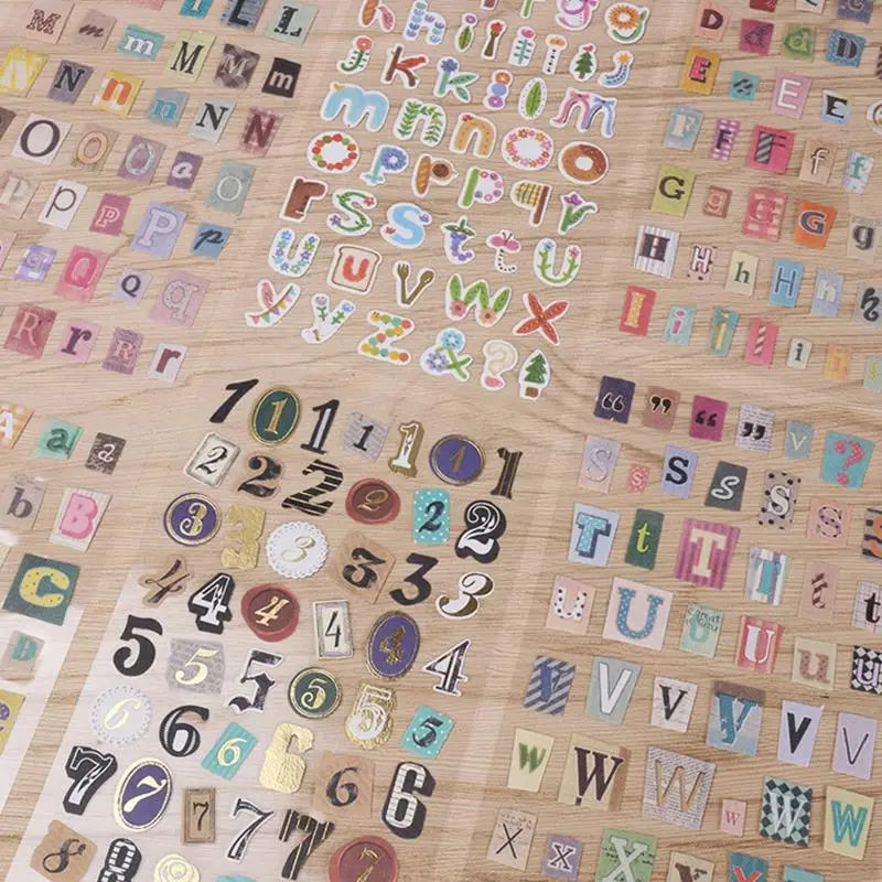 Alphabet Number Retro Sticker Kit  DIY Decorative Stickers for Album Diary Scrapbooking, Handmade Craft Supplies for Journal Planners Gift