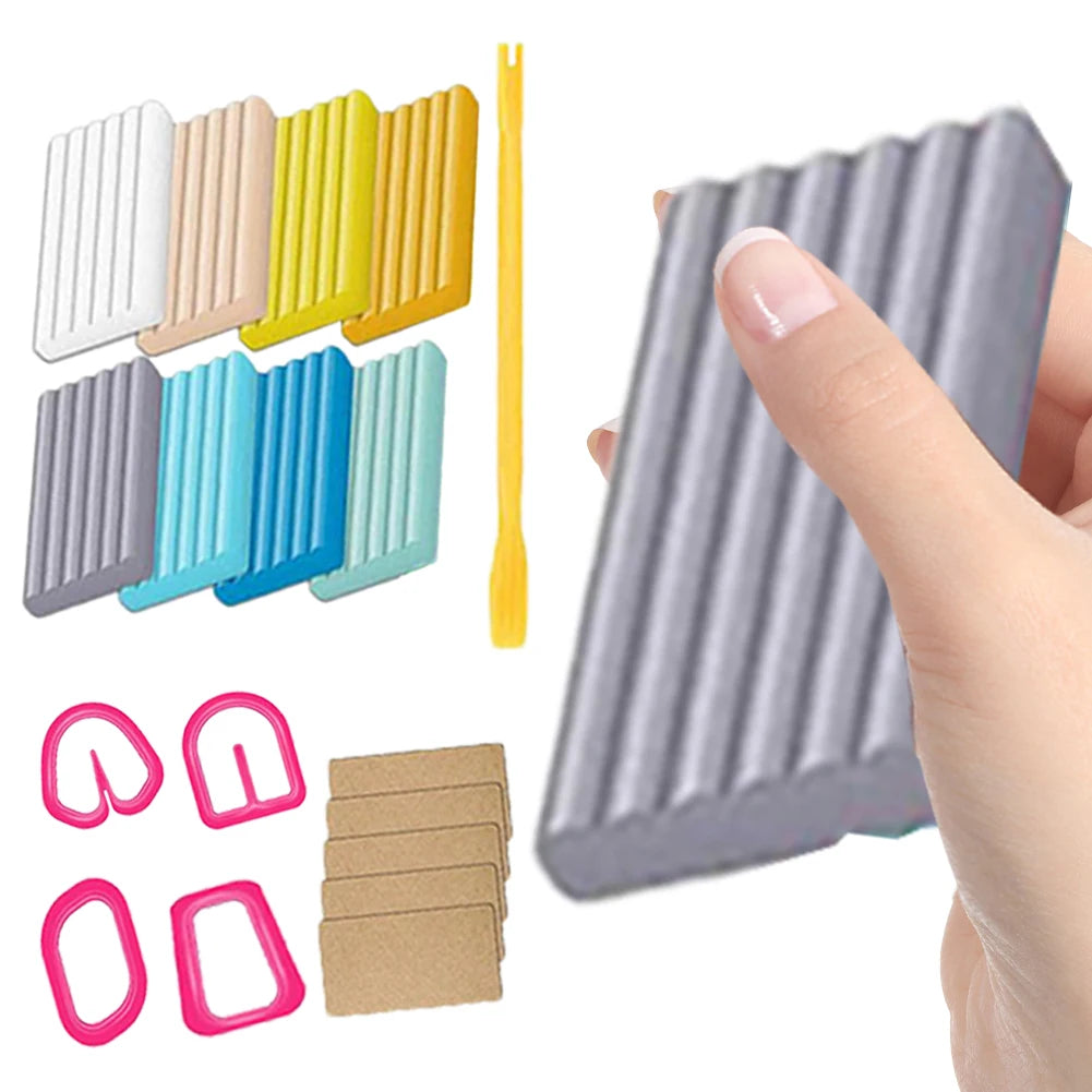 24 Colors Polymer Clay Oven Bake Modeling Clay Non-Toxic DIY Art Craft Clay Kit with Sculpting Tools for Artists Beginners