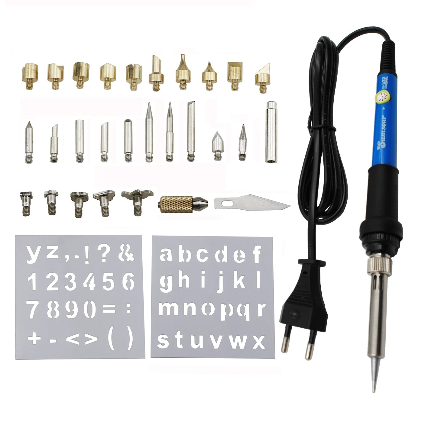 Wood Burning Carving Pyrography Pen Kit Adjustable Temperature Electric Soldering Iron Welding Wood Embossing Burning Tool