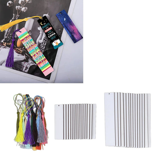 Sublimation Blanks Bookmark Double Sided Sublimate DIY Book Marker Clip with Colorful Tassels For Booker Lover Readers