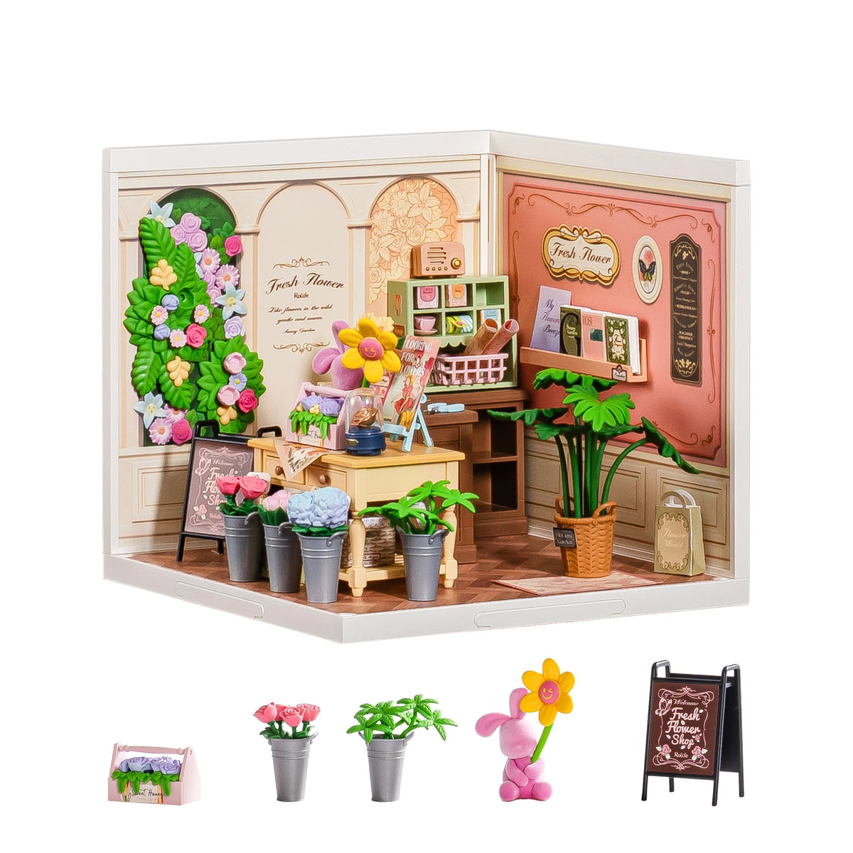 Rolife DIY Miniature House Kit Super Creator Series Mini Dollhouse 3D Puzzle Model Building Kit with LED Light for Home Decor Birthday Gift for Girls Adults