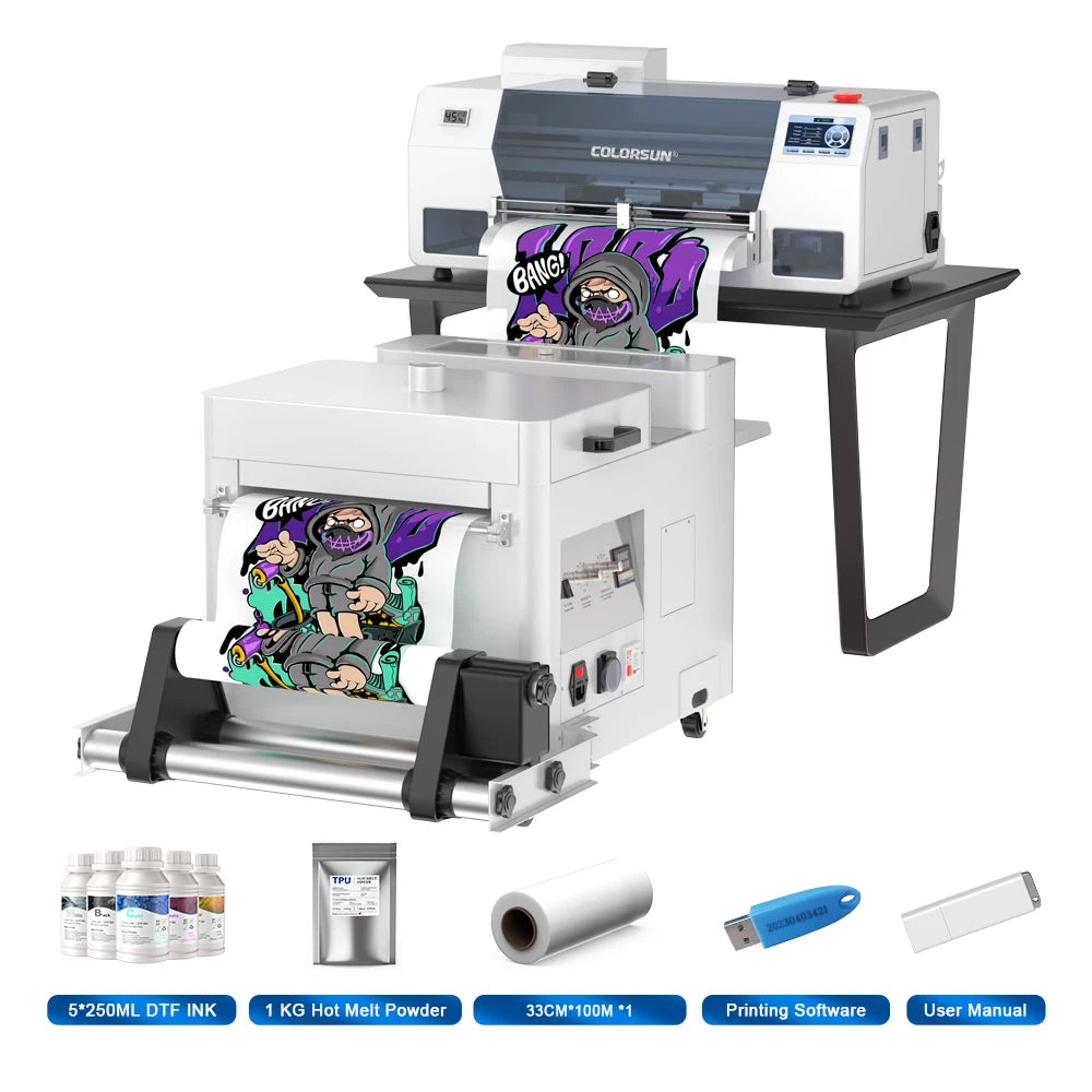 Colorsun A3 DTF Printer F1080 Impressora A3 DTF Printer T-Shirts Printing Machine Direct to Film A3 DTF Printer For T-Shirts