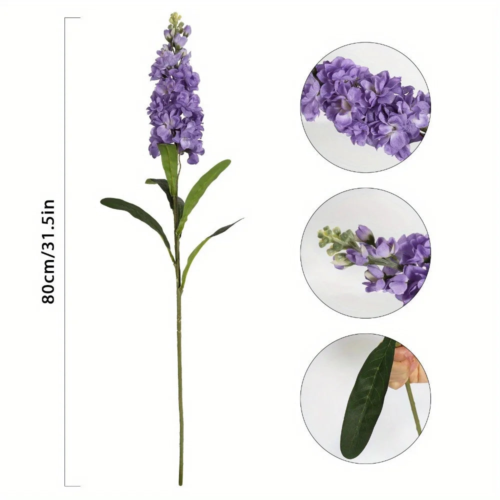 6PCS Artificial Flowers Snapdragon Antirrhinum Flowers 31.50'' Larkspur Fake Flower
