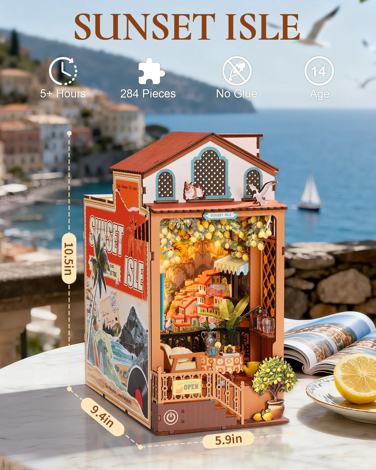Rolife DIY Rolife  Wooden 3D Puzzle Model Building Kit for Bookshelf Decor Gift for Adult Book Lovers