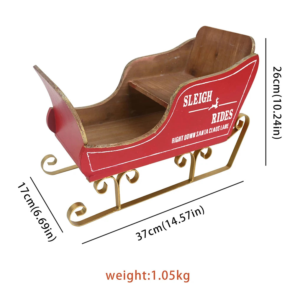 Christmas Craft Supplies Indoor Decoration Merry Christmas Red Sledge Sleigh