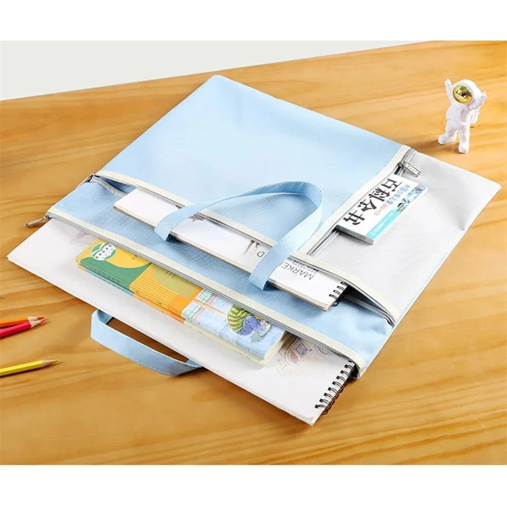 Art Portfolio Bag with Zipper and Handle Large Capacity Oxford Bag Artwork Storage Container A3 Size