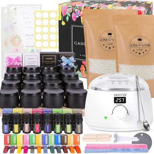 SAEUYVB Candle Making Kit Adults with Hot Plate, DIY Starter