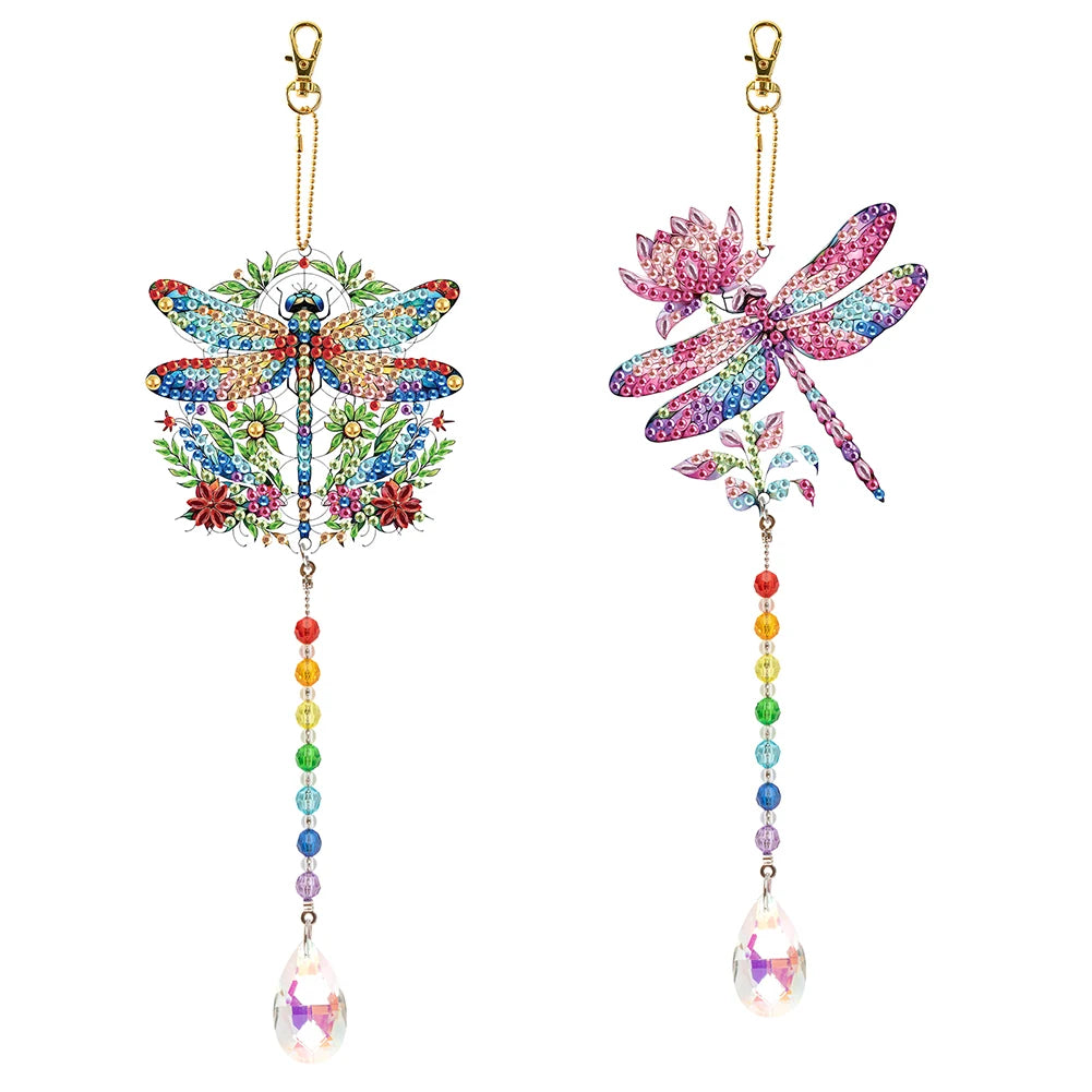 2Pcs Diamond Art Painting Hanging Suncatchers Ornament Diamond Painting Hanging Decor for Home Decor & Gift