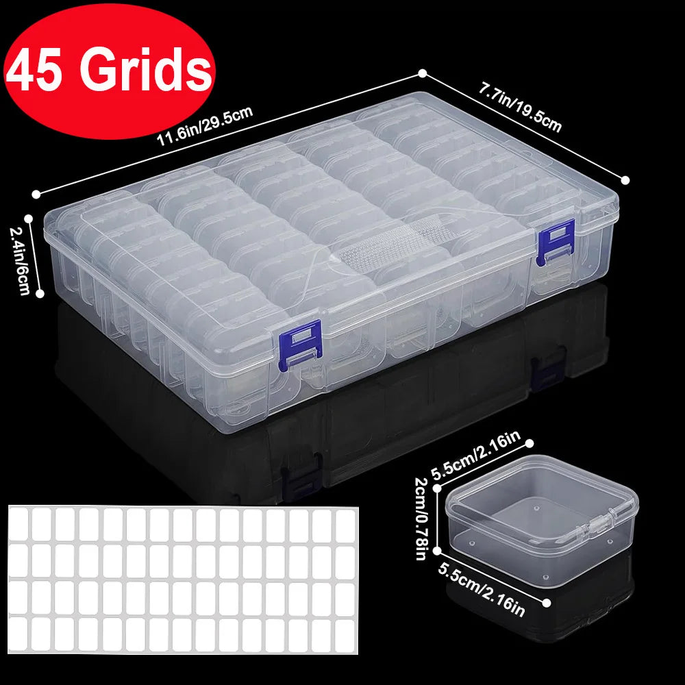 DIY Diamond Painting Embroidery Storage Box, Nail Art Jewelry Rhinestone Mosaic Storage Container, Multifunctional Storage Box