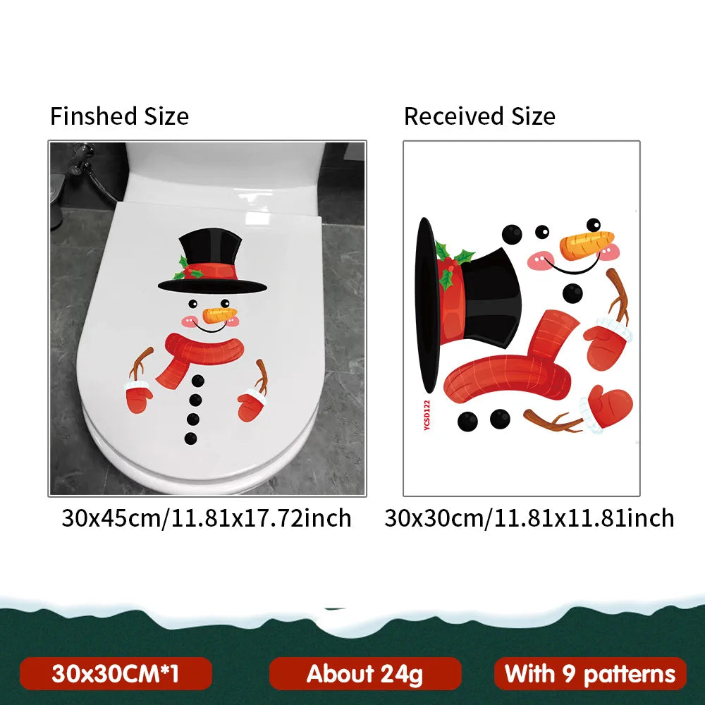Break-Through Wall 3D Santa Claus Decal PVC Removable Christmas Wall Window Sticker Home Christmas Decoration Gift New Year 2025
