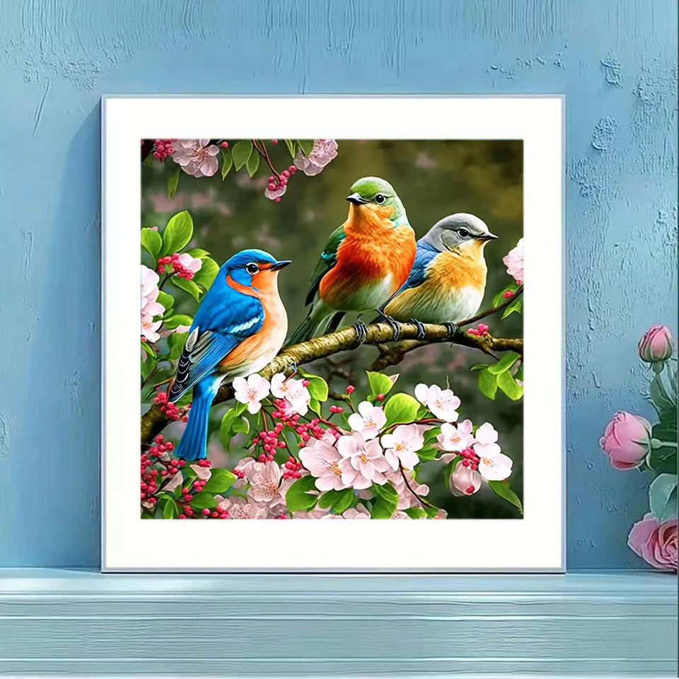 Diamond Painting Bird plum Blossom Animal Picture Of Acrylic Cartoon Diamond Mosaic Flower DIY Craft Supplies Child Hobby