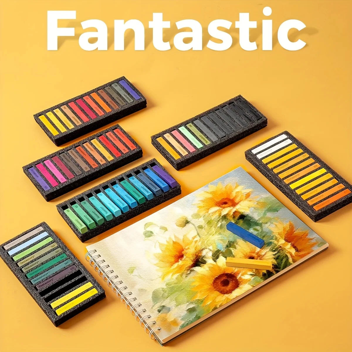 Fantastory 72 Colors Long Soft Chalk Pastels Set, Non-Toxic Soft Pastels for Artists, Beginners, Students, Classroom, Drawing