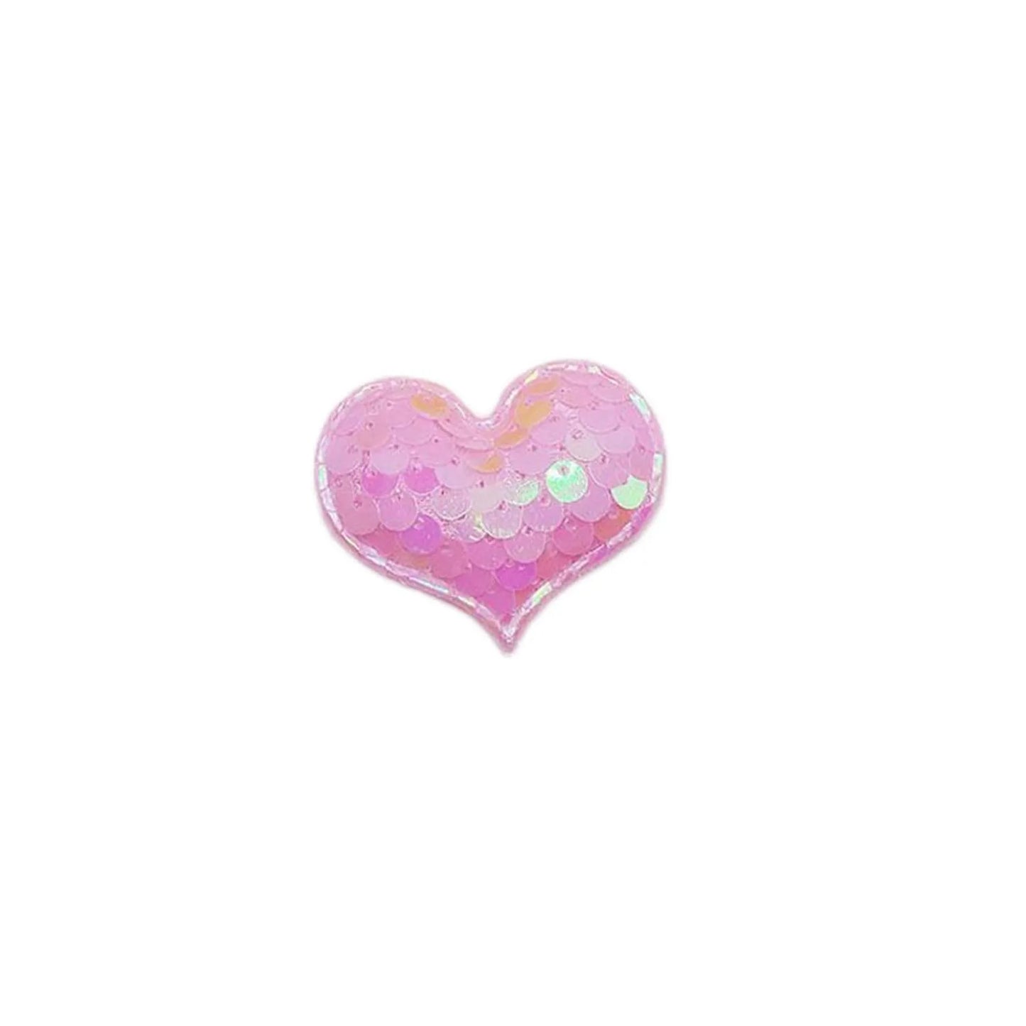 10Pcs  Glitter Seaquins Heart Padded Appliques For DIY Clothes Hat Shoes Sewing Patches Handmade