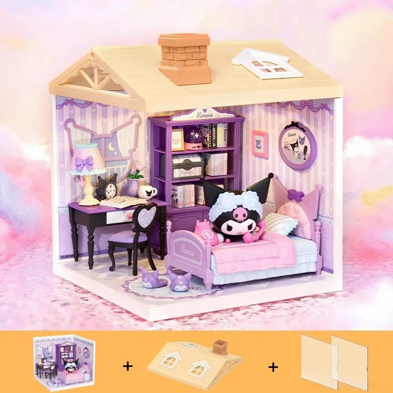 Rolife Sanrio Super World Series Buckle Assembly Hello Kitty Cinnamoroll Room Lighting Model Desktop Decoration Gift Kuromi