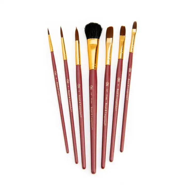 (3 pack) Royal & Langnickel - 7pc Brown Talkon Watercolor Artist Paint Brush Set