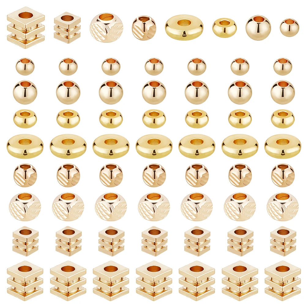 PH 160pcs Golden Spacer Beads 8 Styles 14K 18K Heishi Beads   Spacers