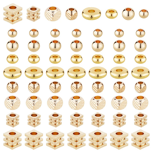 PH 160pcs Golden Spacer Beads 8 Styles 14K 18K Heishi Beads   Spacers