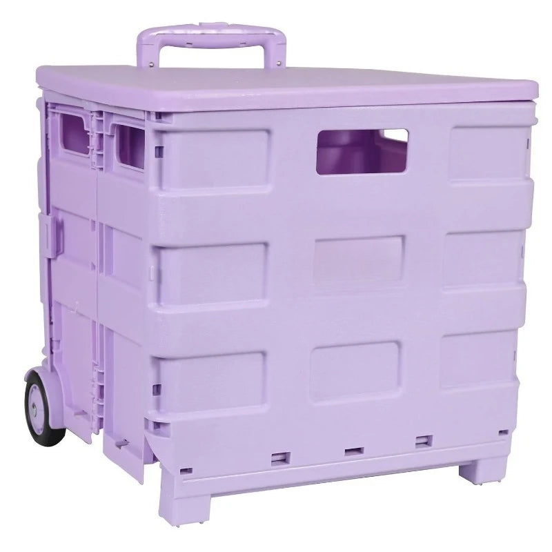 Purple Collapsible Storage Cart for Crafts & Supplies