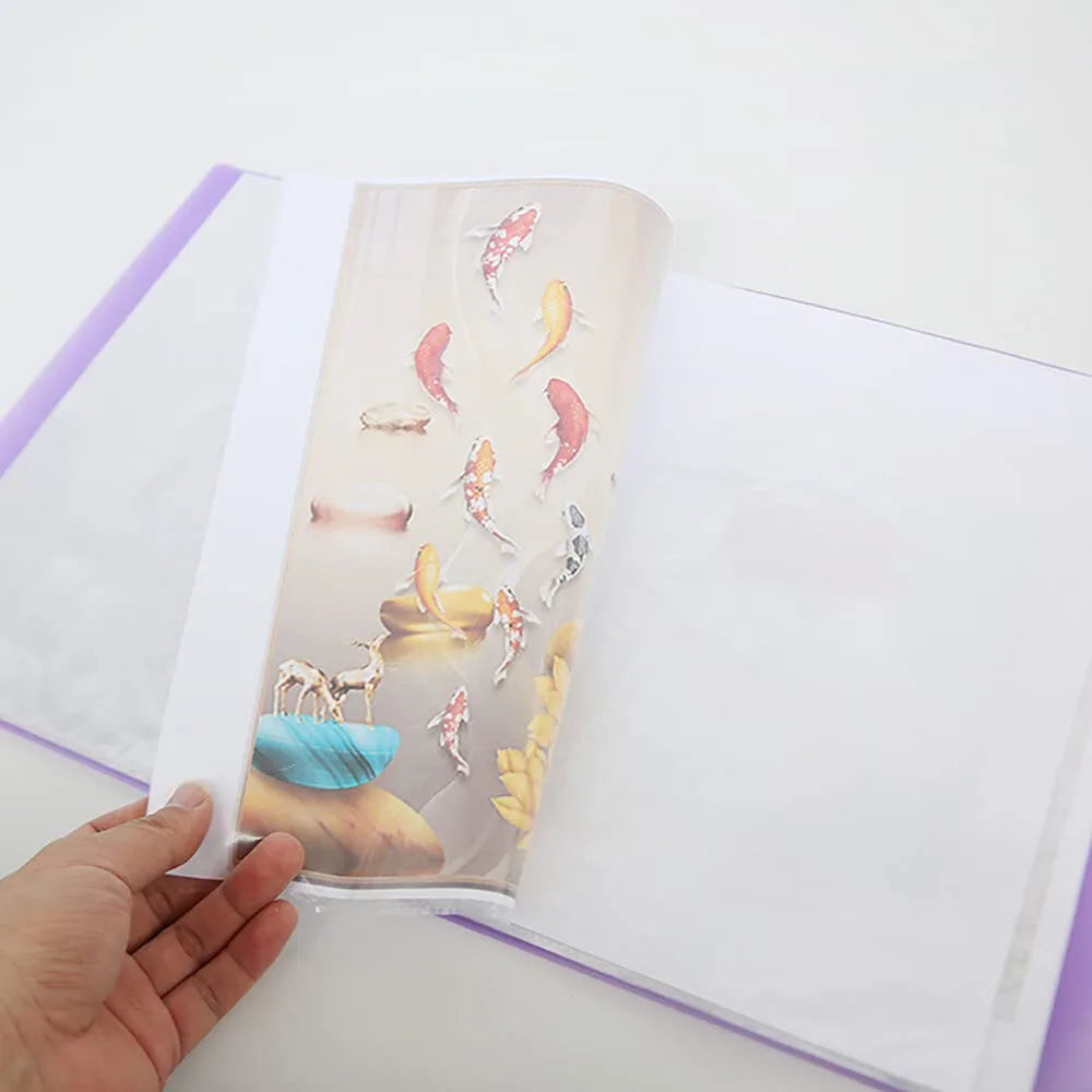 Blue A3 30/60 Pages Diamond Painting Photo Album Storage Book Portfolio Presentation Clear Pockets Large Folder Stationery