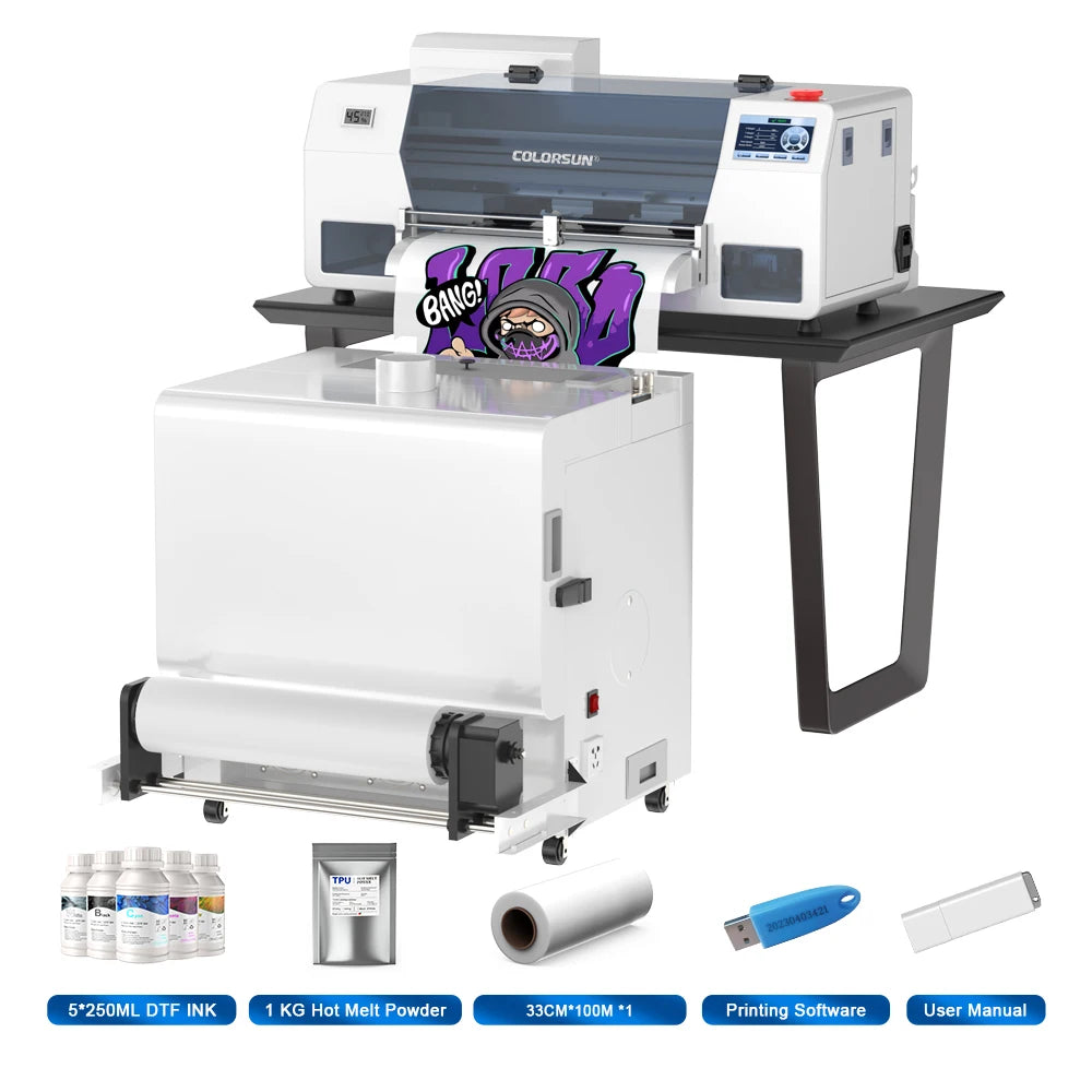Colorsun A3 DTF Printer F1080 Impressora A3 DTF Printer T-Shirts Printing Machine Direct to Film A3 DTF Printer For T-Shirts