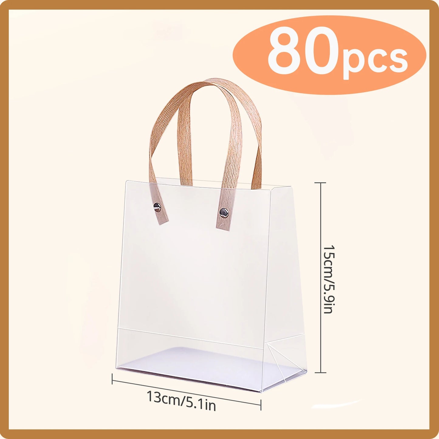 80pcs Small Gift Bags, Candy Bags, Souvenir Wedding Birthday Holiday Gifts, Clear Tote Bags, Halloween Christmas Valentine's Day