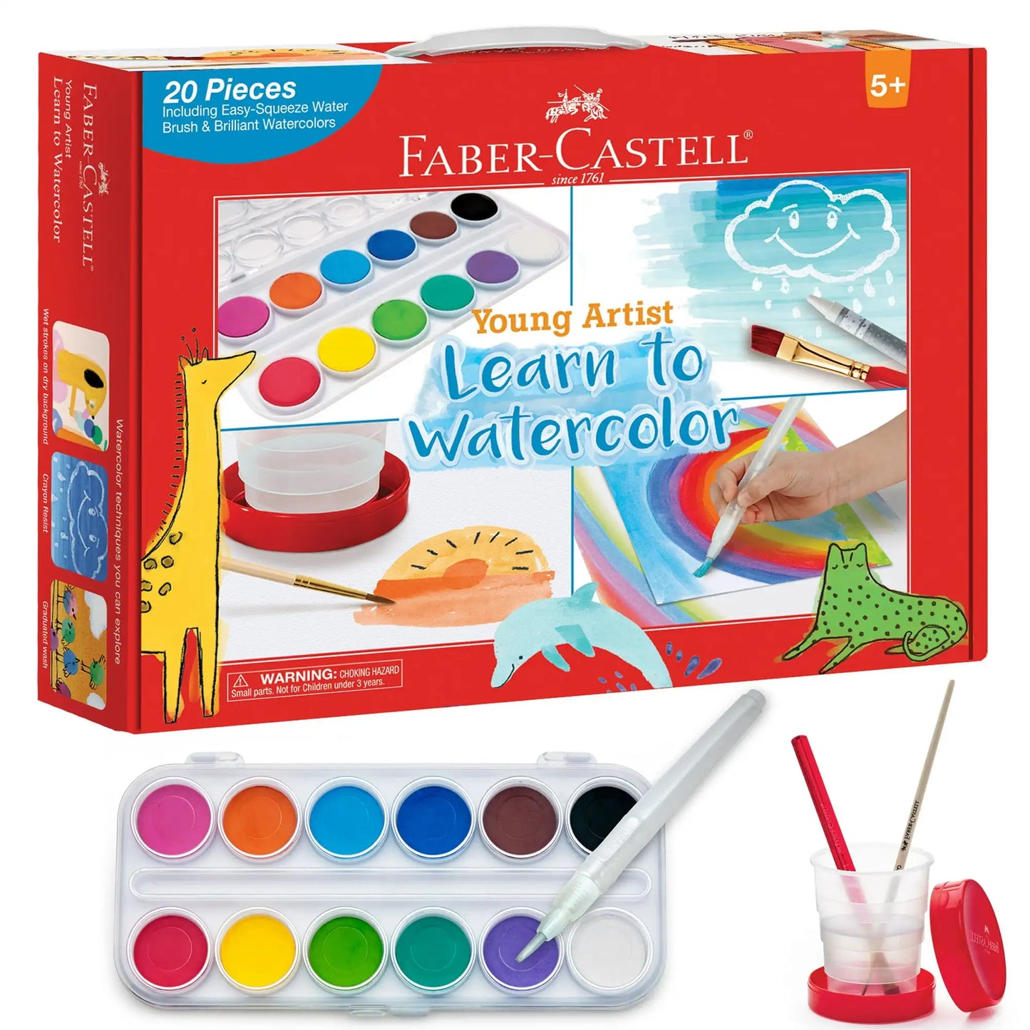 Faber-Castell Young Artist Learn to Watercolor Paint- Child, Beginner Art Set