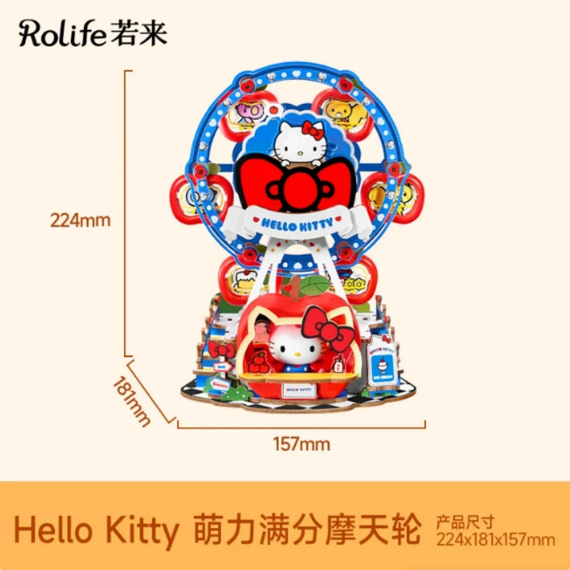 Rolife Sanrio Super World Series Buckle Assembly Hello Kitty Cinnamoroll Room Lighting Model Desktop Decoration Gift Kuromi