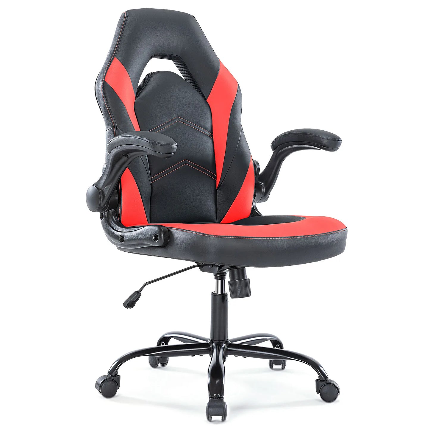 JHK Ergonomic Office Computer Chair Adjustable PU Leather Racing Chair Flip-up Armrest