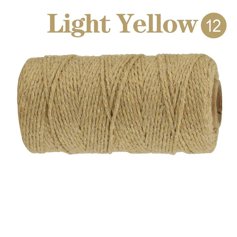 2mm 100M Macrame Cord Rope Cotton Twine Thread String Crafts DIY Sewing Handmade Wall Hangings Bohemia Wedding Party Home 2030
