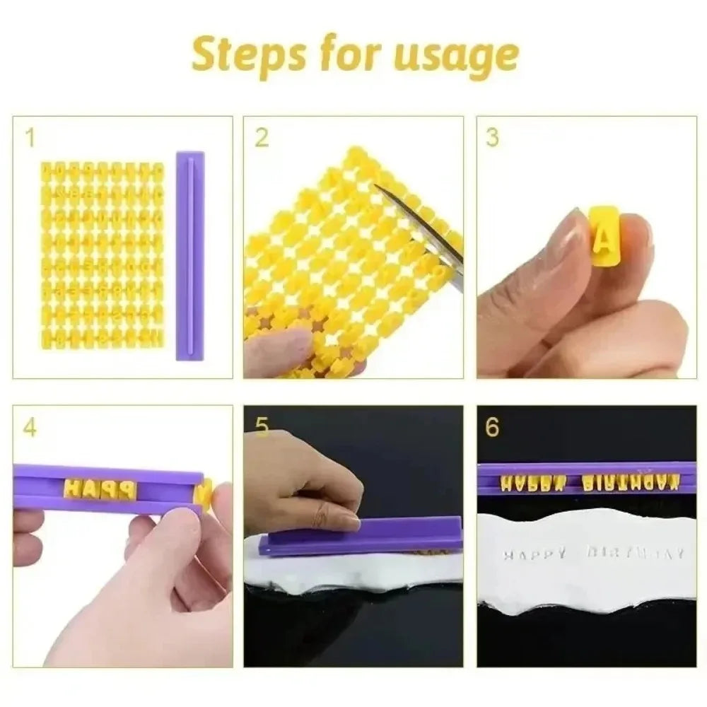 Ceramic Art Alphabet Number Letter Polymer Clay Tool Presser Embosser Mold Sealing DIY Embossing Pottery Clay Solid Rod Tools